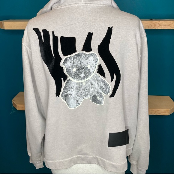 We11-done hoodie in distressed light grey - Picture 1 of 9